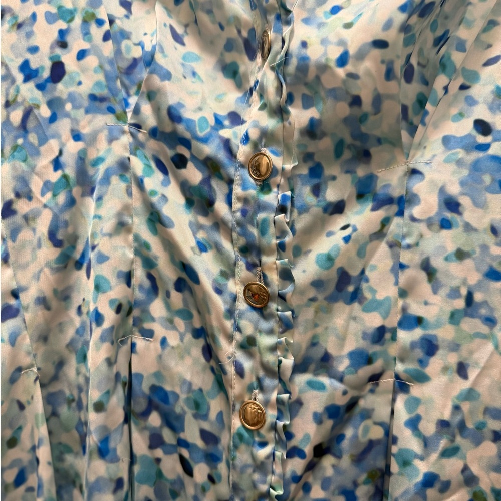 Zara Stylish Blue Patterned Women's Mini Dress - Picture 2 of 4